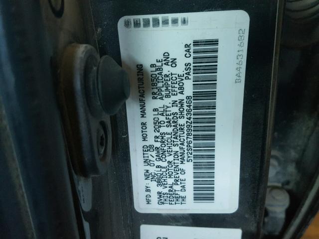 5Y2SP67899Z436468 - 2009 PONTIAC VIBE BLACK photo 10