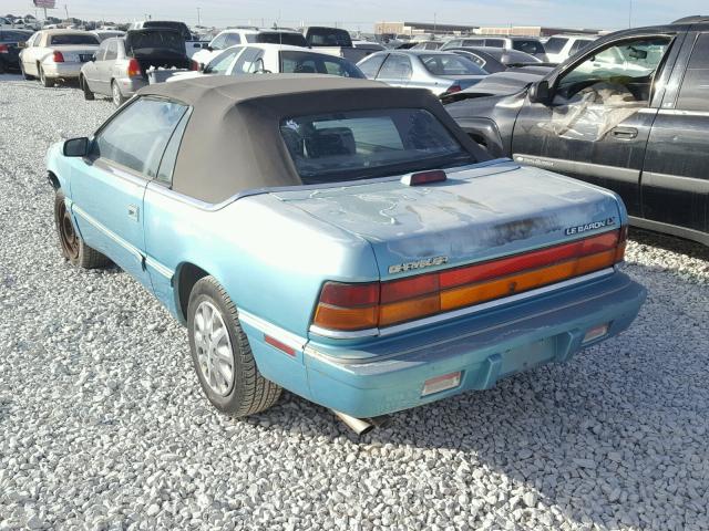 1C3EU4532RF243392 - 1994 CHRYSLER LEBARON BA BLUE photo 3