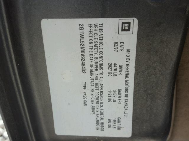 2G1WL52M0V9248432 - 1997 CHEVROLET LUMINA BAS თაფლისფერი ფოტო 10