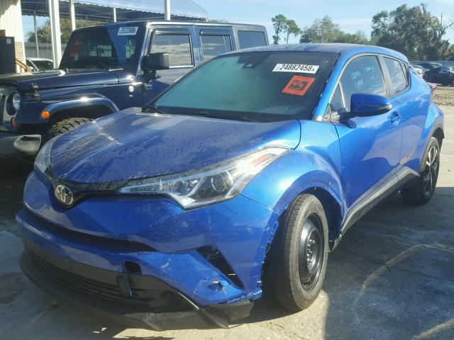 NMTKHMBX1JR030222 - 2018 TOYOTA C-HR XLE BLUE photo 2