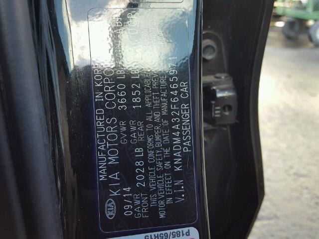 KNADM4A32F6465971 - 2015 KIA RIO LX Սև լուսանկար 10