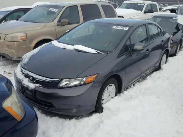 2HGFB2F60CH514816 - 2012 HONDA CIVIC HF GRAY photo 2