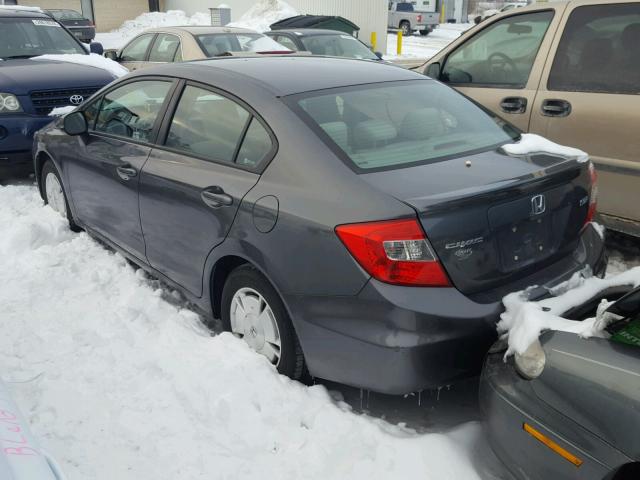 2HGFB2F60CH514816 - 2012 HONDA CIVIC HF GRAY photo 3