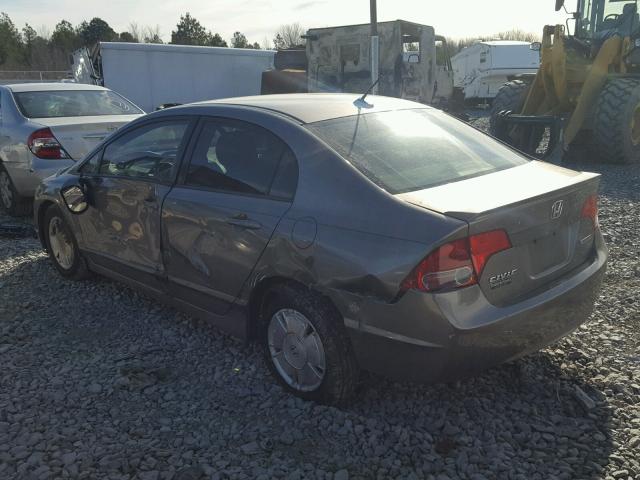 JHMFA36248S016878 - 2008 HONDA CIVIC HYBR GRAY photo 3