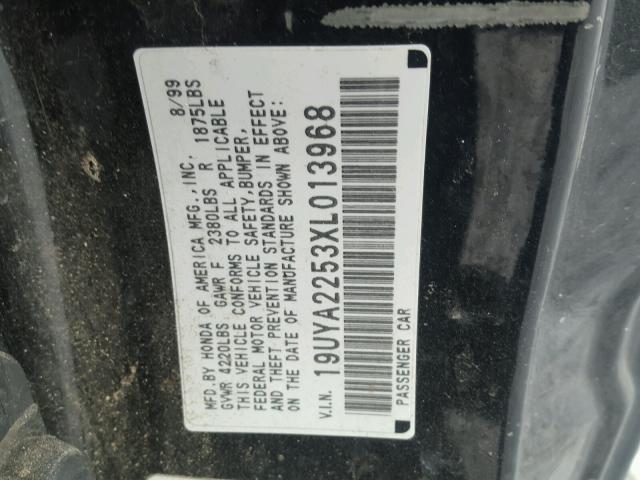 19UYA2253XL013968 - 1999 ACURA 3.0CL BLACK photo 10