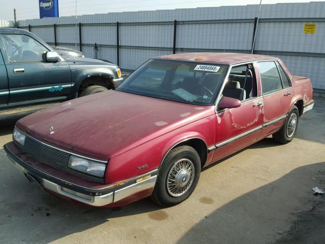 1G4HP54C0KH438677 - 1989 BUICK LESABRE CU MAROON photo 2