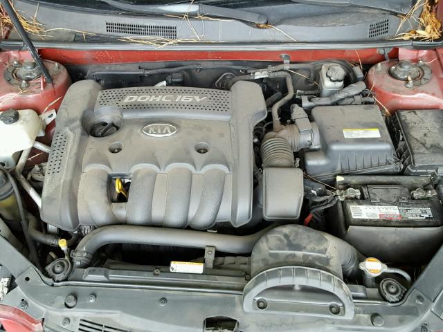 KNAGE123085197616 - 2008 KIA OPTIMA LX RED photo 7