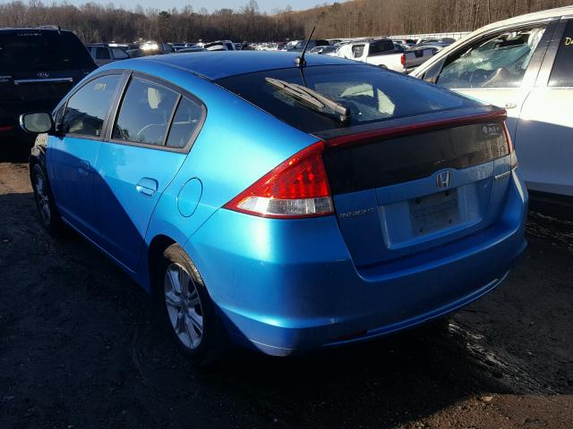 JHMZE2H79AS036506 - 2010 HONDA INSIGHT EX BLUE photo 3