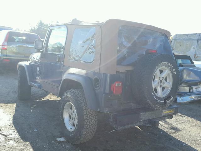 1J4FA49S05P342544 - 2005 JEEP WRANGLER / BLUE photo 3