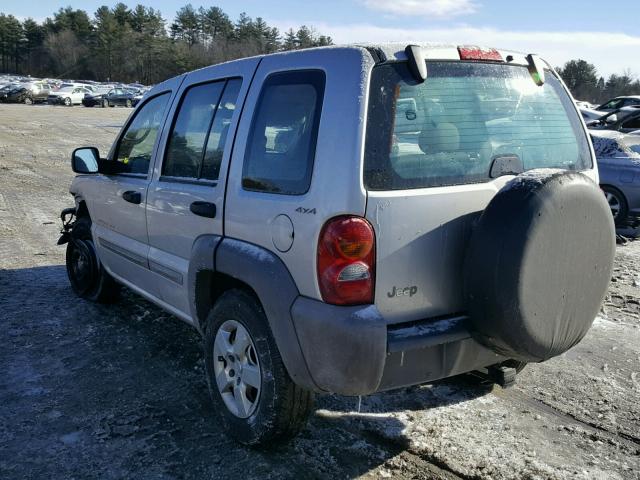 1J4GL48K42W211103 - 2002 JEEP LIBERTY SP GRAY photo 3