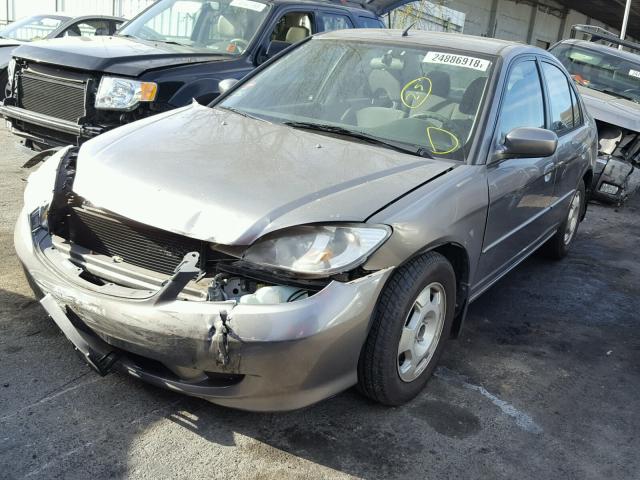 JHMES966X5S012215 - 2005 HONDA CIVIC HYBR GRAY photo 2