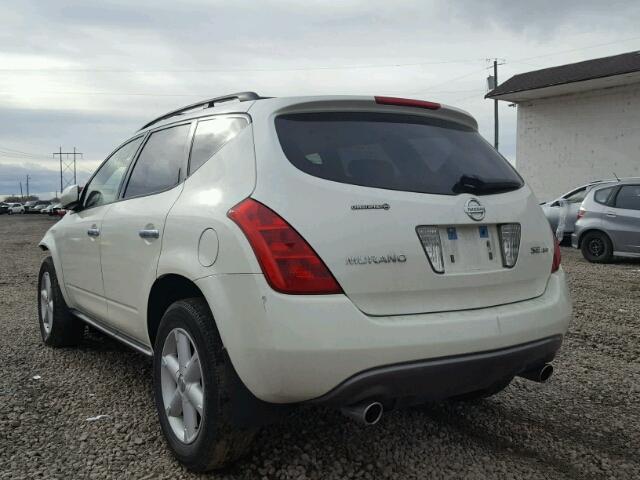 JN8AZ08W74W341065 - 2004 NISSAN MURANO SL WHITE photo 3