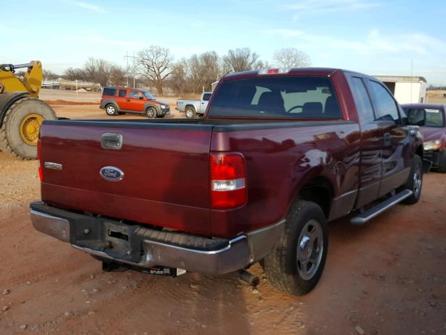 1FTRX12W85NA90745 - 2005 FORD F150 RED photo 4