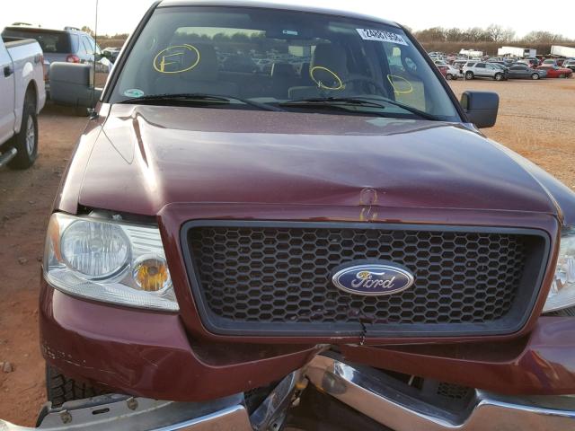 1FTRX12W85NA90745 - 2005 FORD F150 RED photo 5