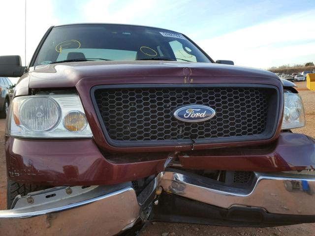 1FTRX12W85NA90745 - 2005 FORD F150 RED photo 9