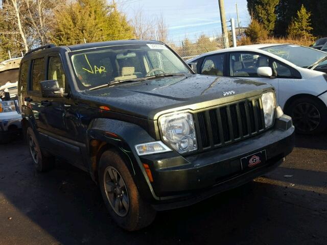 1J8GP28KX8W252254 - 2008 JEEP LIBERTY SP GREEN photo 1