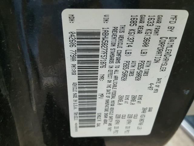 1A8HW58277F571876 - 2007 CHRYSLER ASPEN LIMI 黑色 照片 10