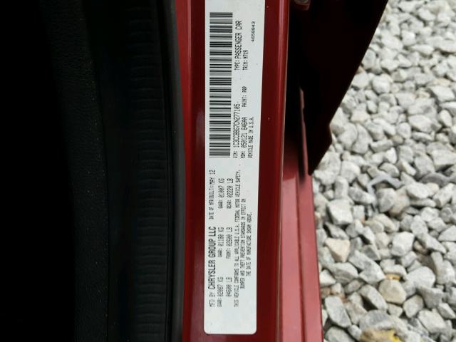 1C3CCBBG7CN277105 - 2012 CHRYSLER 200 TOURIN RED photo 10