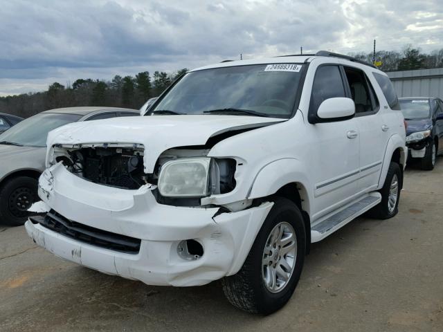 5TDZT34A07S284742 - 2007 TOYOTA SEQUOIA SR WHITE photo 2