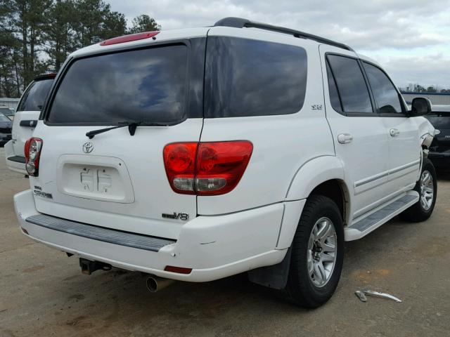 5TDZT34A07S284742 - 2007 TOYOTA SEQUOIA SR WHITE photo 4