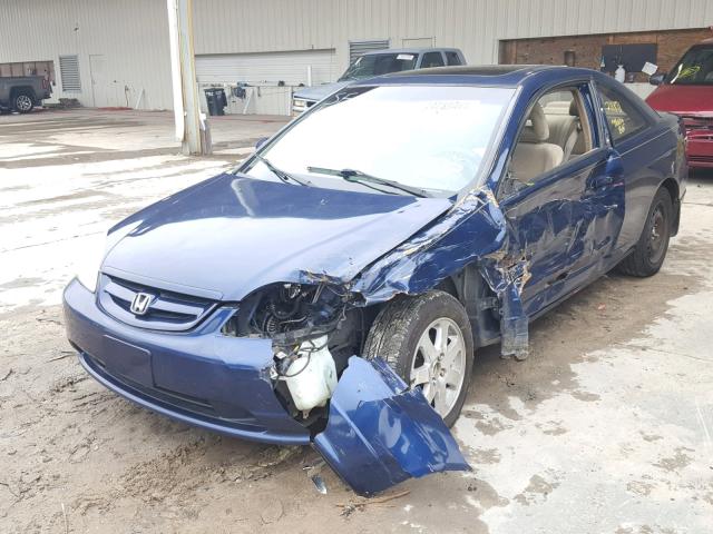 1HGEM22933L084711 - 2003 HONDA CIVIC EX BLUE photo 2