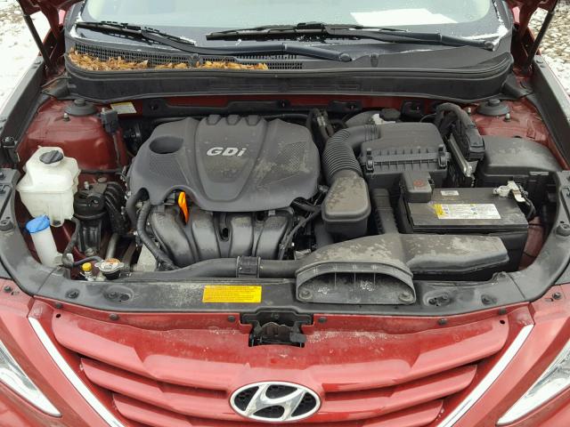 5NPEB4AC5DH719284 - 2013 HYUNDAI SONATA GLS RED photo 7