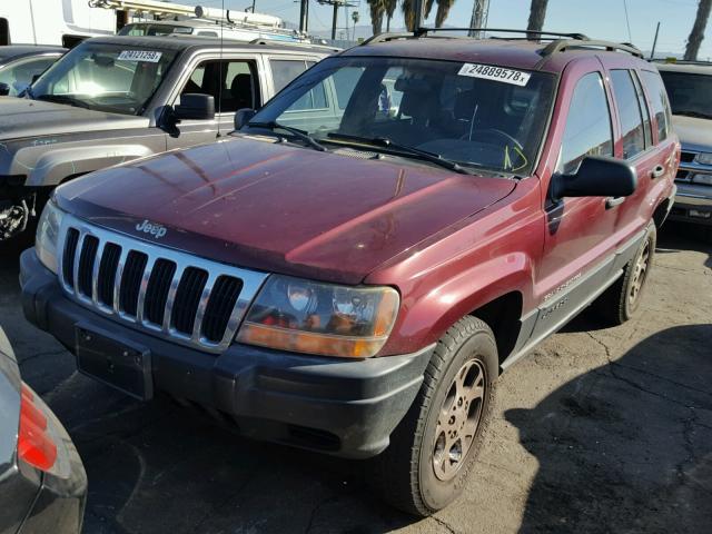 1J4GW48S11C638715 - 2001 JEEP GRAND CHER MAROON photo 2