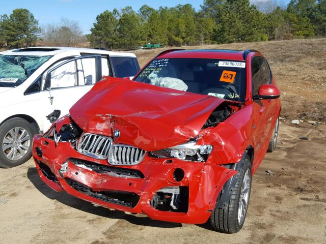 5UXWX9C33H0T25140 - 2017 BMW X3 XDRIVE2 Czerwony zdjęcie 2