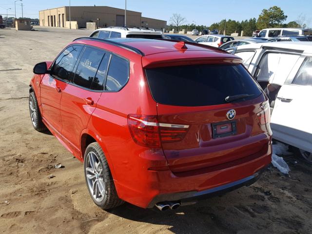 5UXWX9C33H0T25140 - 2017 BMW X3 XDRIVE2 Czerwony zdjęcie 3