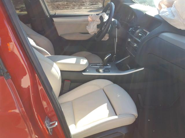 5UXWX9C33H0T25140 - 2017 BMW X3 XDRIVE2 Czerwony zdjęcie 5