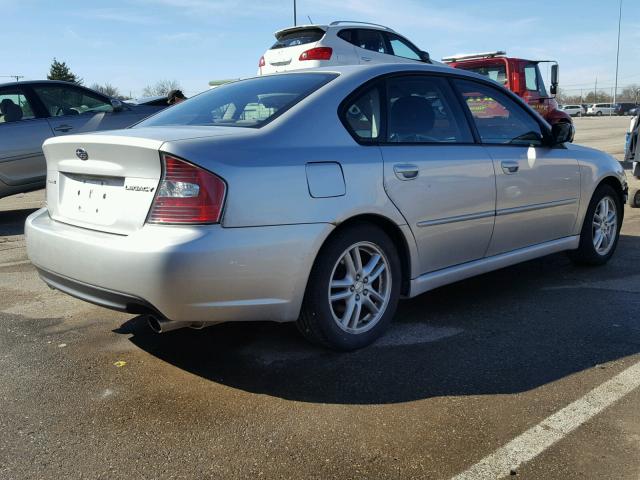 4S3BL616657220523 - 2005 SUBARU LEGACY 2.5 SILVER photo 4