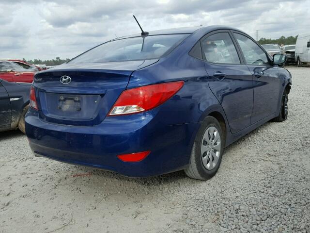 KMHCT4AE5GU071747 - 2016 HYUNDAI ACCENT SE BLUE photo 4