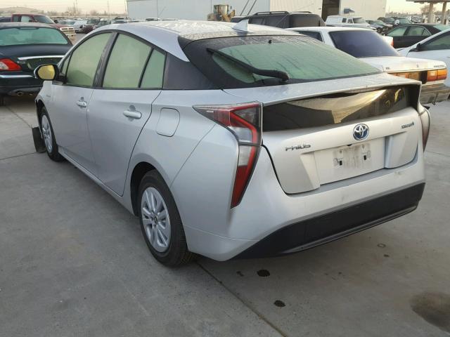 JTDKBRFU0G3516353 - 2016 TOYOTA PRIUS SILVER photo 3