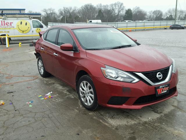 3N1AB7AP7HY243134 - 2017 NISSAN SENTRA S RED photo 1