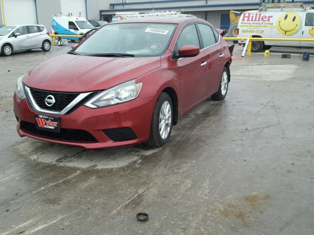 3N1AB7AP7HY243134 - 2017 NISSAN SENTRA S RED photo 2