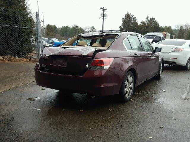 1HGCP2F80AA007030 - 2010 HONDA ACCORD EXL BURGUNDY photo 4