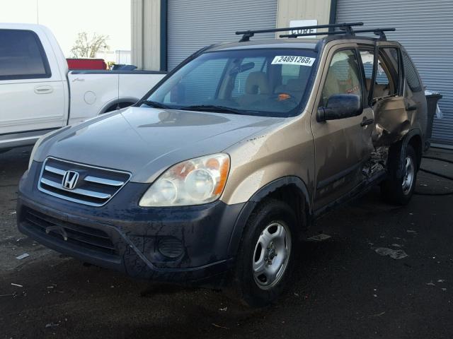 JHLRD68576C000750 - 2006 HONDA CR-V LX GOLD photo 2