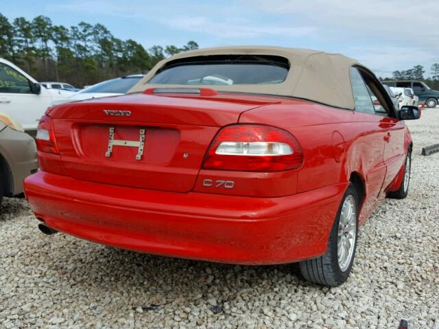 YV1NC63D24J044574 - 2004 VOLVO C70 LPT RED photo 4