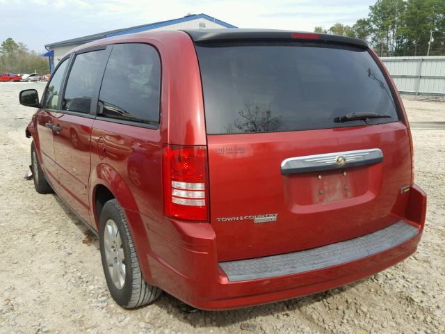 2A8HR44H88R673922 - 2008 CHRYSLER TOWN & COU RED photo 3