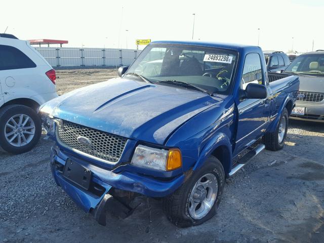 1FTYR11E61TA51107 - 2001 FORD RANGER BLUE photo 2