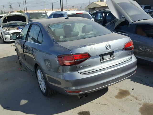 3VWL17AJ8HM401621 - 2017 VOLKSWAGEN JETTA SEL CHARCOAL photo 3