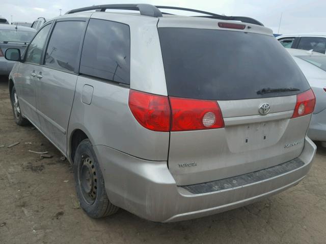 5TDZK23C68S212767 - 2008 TOYOTA SIENNA CE SILVER photo 3