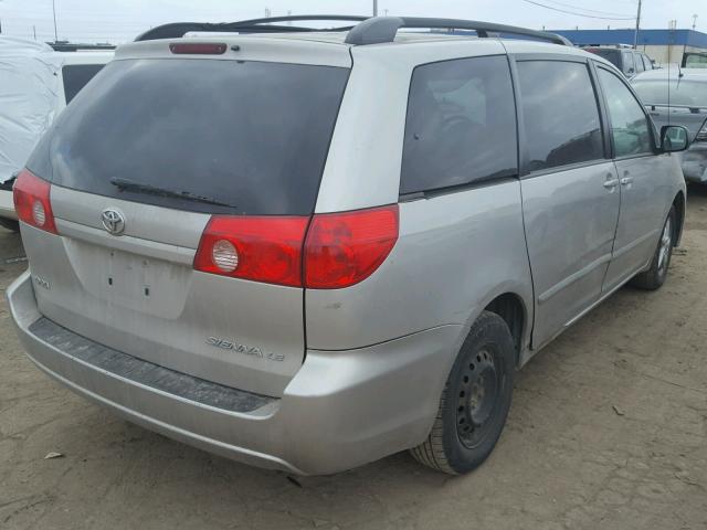 5TDZK23C68S212767 - 2008 TOYOTA SIENNA CE SILVER photo 4