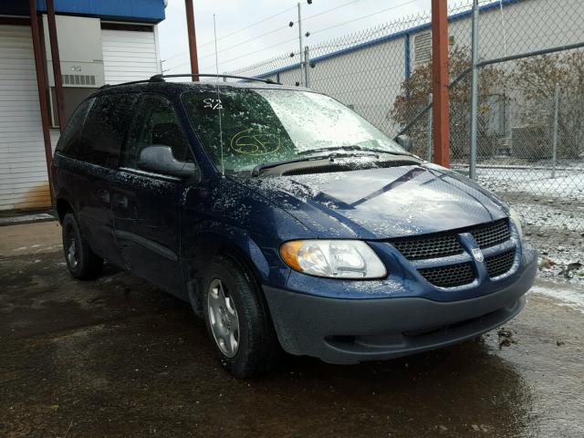 1D4GP25383B184690 - 2003 DODGE CARAVAN SE BLUE photo 1