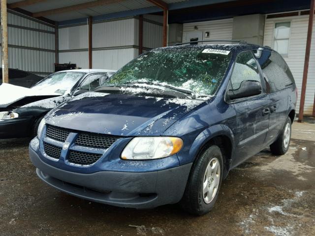 1D4GP25383B184690 - 2003 DODGE CARAVAN SE BLUE photo 2