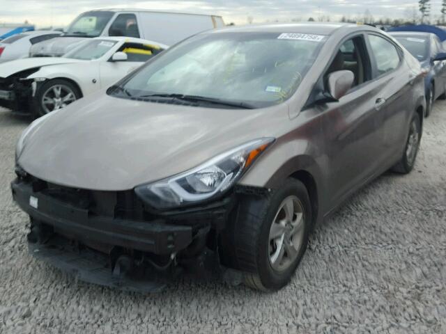 5NPDH4AE6EH517180 - 2014 HYUNDAI ELANTRA SE TAN photo 2