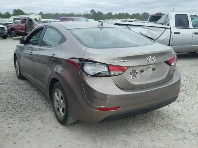 5NPDH4AE6EH517180 - 2014 HYUNDAI ELANTRA SE TAN photo 3