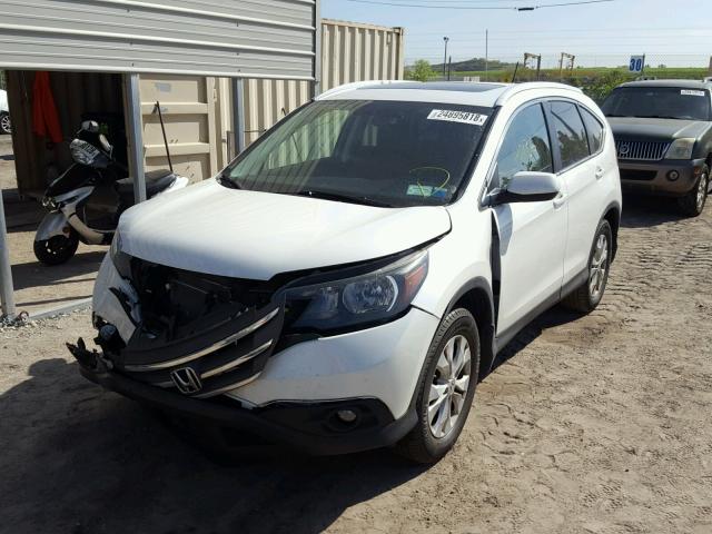 5J6RM4H78DL067626 - 2013 HONDA CR-V EXL WHITE photo 2