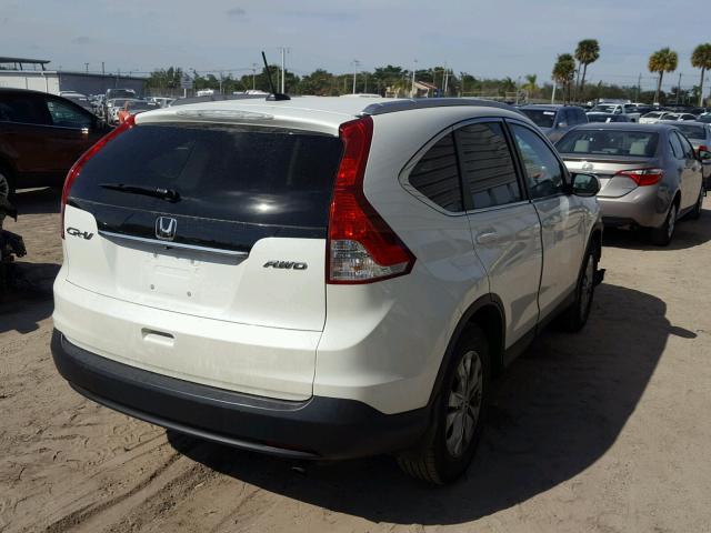 5J6RM4H78DL067626 - 2013 HONDA CR-V EXL WHITE photo 4