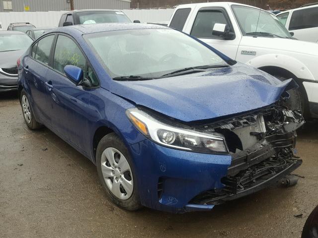 3KPFK4A78HE082599 - 2017 KIA FORTE LX BLUE photo 1